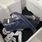 Chanel 21 Flap Bag With Top Handle In Blue AS2892 20cm - 6