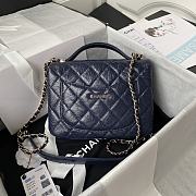 Chanel 21 Flap Bag With Top Handle In Blue AS2892 20cm - 4