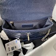 Chanel 21 Flap Bag With Top Handle In Blue AS2892 20cm - 3