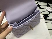 Chanel Mini Coco Handle Bag Grained Calfskin & Gold Metal In Light Purple 99003 19cm - 4