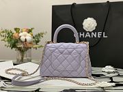 Chanel Mini Coco Handle Bag Grained Calfskin & Gold Metal In Light Purple 99003 19cm - 5