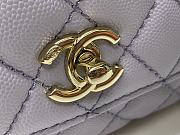 Chanel Mini Coco Handle Bag Grained Calfskin & Gold Metal In Light Purple 99003 19cm - 6