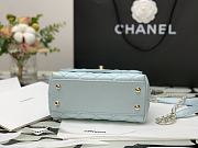 Chanel Mini Coco Handle Bag Grained Calfskin & Gold Metal In Light Blue 99003 19cm - 2