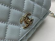 Chanel Mini Coco Handle Bag Grained Calfskin & Gold Metal In Light Blue 99003 19cm - 5