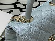 Chanel Mini Coco Handle Bag Grained Calfskin & Gold Metal In Light Blue 99003 19cm - 6