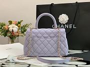 Chanel Flap Bag With Top Handle & Gold Metal In Light Purple A92990 24cm - 2