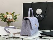 Chanel Flap Bag With Top Handle & Gold Metal In Light Purple A92990 24cm - 4