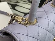 Chanel Flap Bag With Top Handle & Gold Metal In Light Purple A92990 24cm - 3