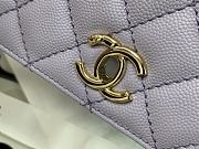 Chanel Flap Bag With Top Handle & Gold Metal In Light Purple A92990 24cm - 5