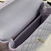Chanel Flap Bag With Top Handle & Gold Metal In Light Purple A92990 24cm - 6