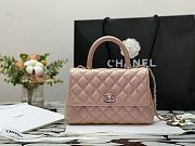 Chanel Flap Bag With Top Handle & Gradient Lacquered Metal In Light Pink A92990 24cm - 1