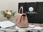 Chanel Flap Bag With Top Handle & Gradient Lacquered Metal In Light Pink A92990 24cm - 6