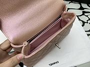 Chanel Flap Bag With Top Handle & Gradient Lacquered Metal In Light Pink A92990 24cm - 2