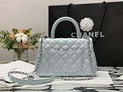 Chanel Flap Bag With Top Handle & Gradient Lacquered Metal In Light Blue A92990 24cm - 4