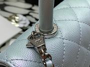 Chanel Flap Bag With Top Handle & Gradient Lacquered Metal In Light Blue A92990 24cm - 3