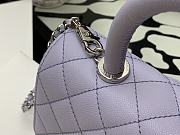 Chanel Flap Bag With Top Handle & Gradient Lacquered Metal In Light Purple A92990 24cm - 3