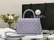 Chanel Flap Bag With Top Handle & Gradient Lacquered Metal In Light Purple A92990 24cm - 2