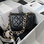 Chanel small Flap bag lambskin & gold metal in black 22cm - 4
