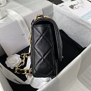 Chanel small Flap bag lambskin & gold metal in black 22cm - 6