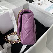 Chanel small Flap bag lambskin & gold metal in purple 22cm - 5