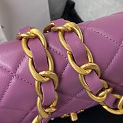 Chanel small Flap bag lambskin & gold metal in purple 22cm - 2