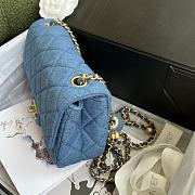 Chanel mini Flap bag denim fabric & gold metal 20cm - 4