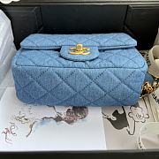 Chanel mini Flap bag denim fabric & gold metal 20cm - 3