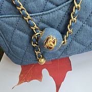 Chanel mini Flap bag denim fabric & gold metal 20cm - 6