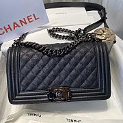 Chanel Boy handbag grained calfskin & black metal 25cm - 3