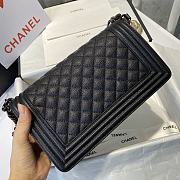 Chanel Boy handbag grained calfskin & black metal 25cm - 6