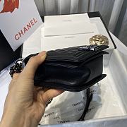 Chanel small Boy handbag grained calfskin & black metal 20cm - 2
