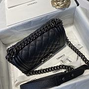 Chanel small Boy handbag grained calfskin & black metal 20cm - 3