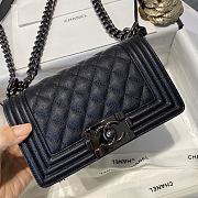 Chanel small Boy handbag grained calfskin & black metal 20cm - 4
