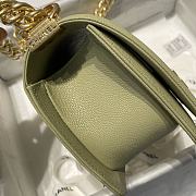 Chanel small Boy handbag grained calfskin & gold metal in avocado 20cm - 2