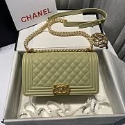 Chanel Boy handbag grained calfskin & gold metal in avocado 25cm - 1