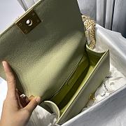 Chanel Boy handbag grained calfskin & gold metal in avocado 25cm - 6