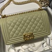 Chanel Boy handbag grained calfskin & gold metal in avocado 25cm - 4