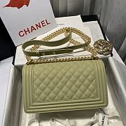 Chanel Boy handbag grained calfskin & gold metal in avocado 25cm - 3