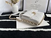 Chanel small Flap bag calfskin & gold metal in white 18cm - 3