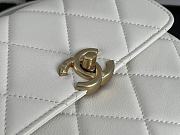 Chanel small Flap bag calfskin & gold metal in white 18cm - 6