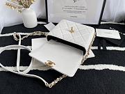 Chanel small Flap bag calfskin & gold metal in white 18cm - 5