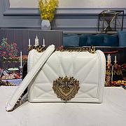 D&G large Devotion bag in quilted nappa leather white 5572 26cm - 4