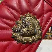 D&G large Devotion bag in quilted nappa leather red 5572 26cm - 6