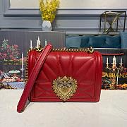D&G large Devotion bag in quilted nappa leather red 5572 26cm - 3