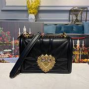 D&G large Devotion bag in quilted nappa leather black 5572 26cm - 5