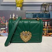 D&G large Devotion bag in quilted nappa leather green 5572 26cm - 4