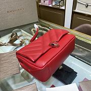 Bvlgari Serpenti cabochon shoulder bag red 287993 22.5cm - 4