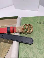 Gucci reversible belt leather red/black 2cm - 5