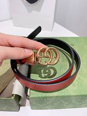 Gucci reversible belt leather red/black 2cm - 3