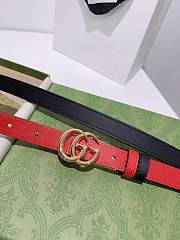 Gucci reversible belt leather red/black 2cm - 1